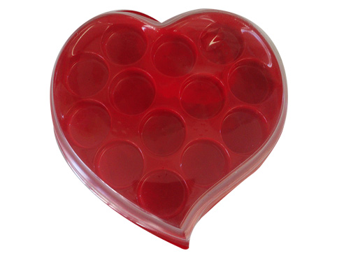 Caja corazon roja