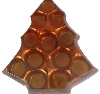 Caja pino navidad corazon dorada