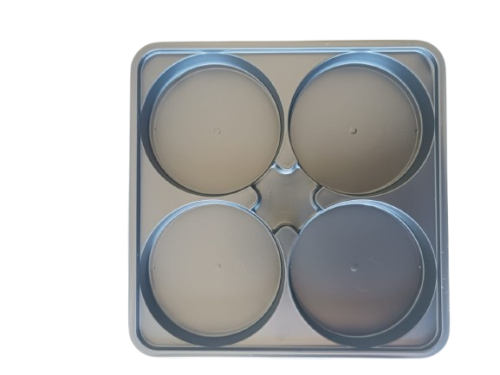 Caja alfajores 4 cavidades negra