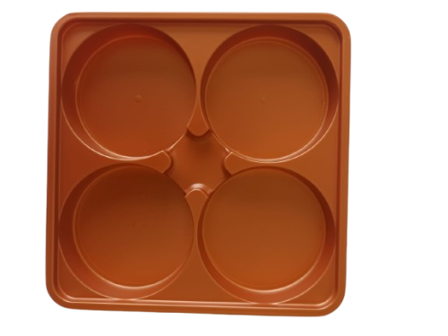 Caja alfajores 4 cavidades dorada