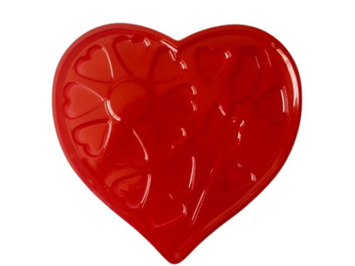 Caja corazon grande flor y bombones