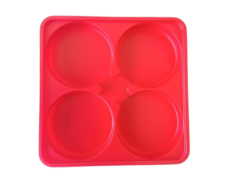 Caja alfajores 4 cavidades roja